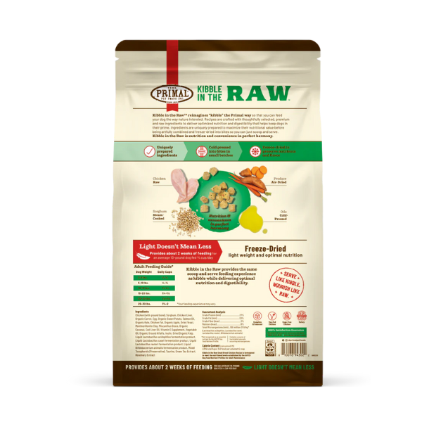 Primal Sm. Breed Canine Chicken Kibble in the Raw