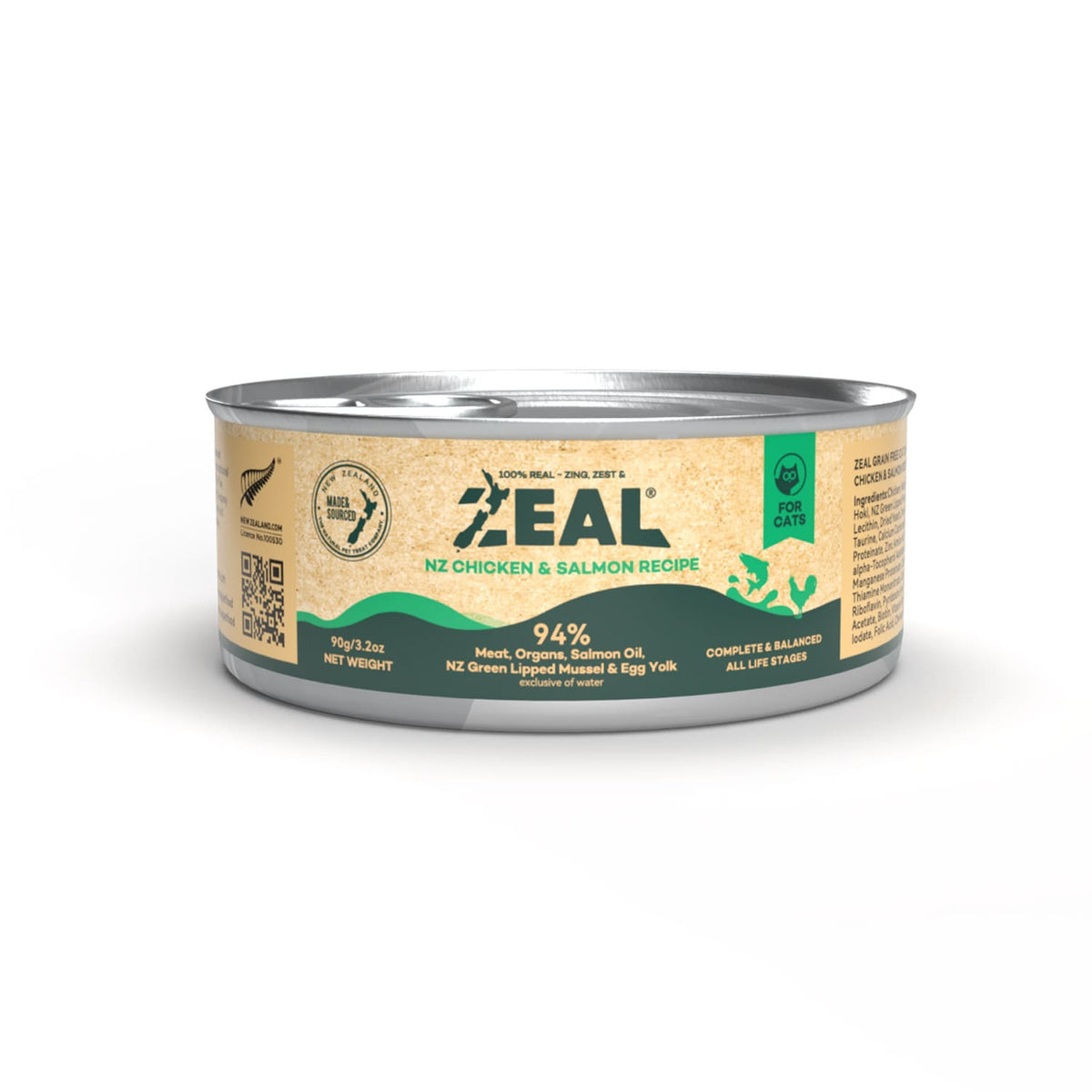 Zeal Grain Free Canned Cat Food 90g (Chicken & Salmon)