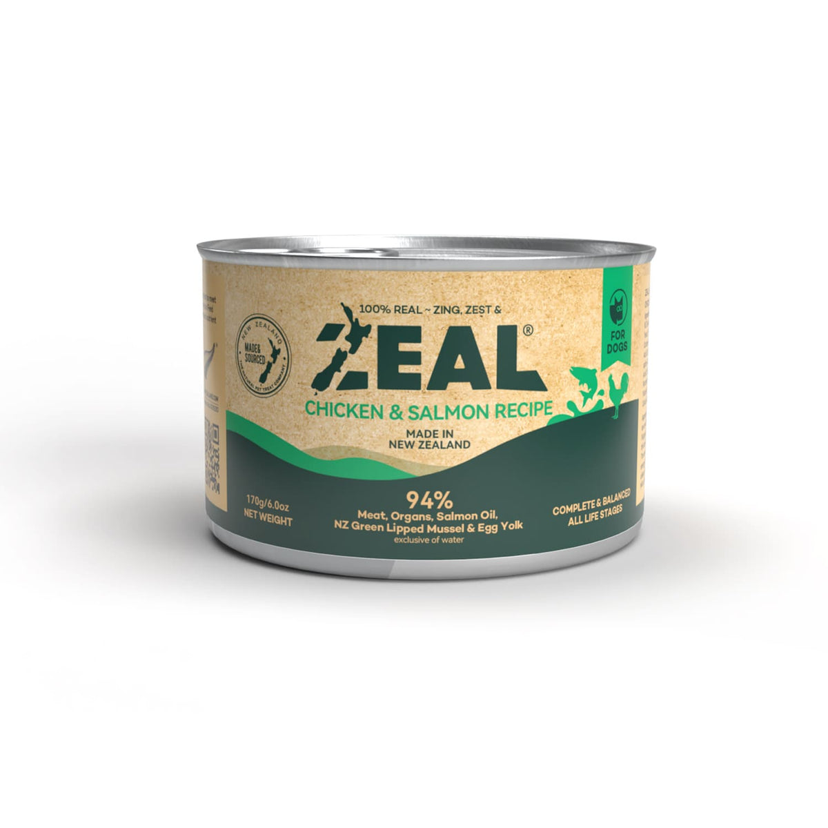 Zeal Grain Free Canned Dog Food Chicken & Salmon Recipe